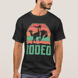 Western Horse Riding Rodeo Rider Cowboy Vintage Re T-Shirt
