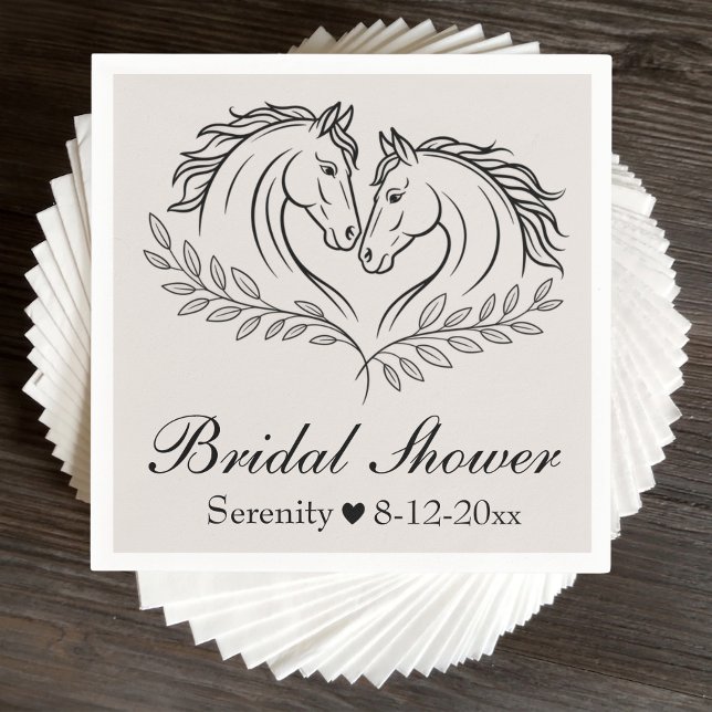 Western Horse Rustic Country Bridal Shower  Napkin (Creator Uploaded)