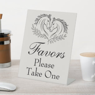 Western Horse Rustic Country Wedding Favor Pedestal Sign