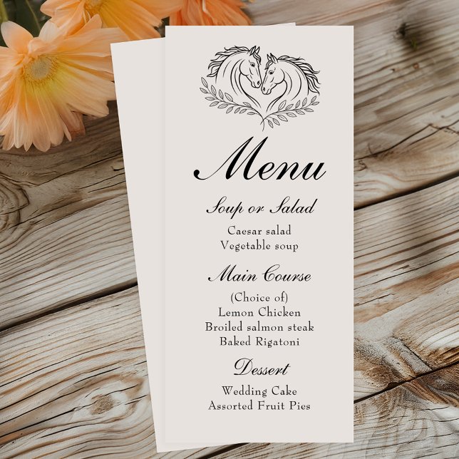 Western Horse Rustic Farm Elegant Country Wedding  Menu (Creator Uploaded)