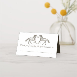 Western Horse Rustic Wedding Country Brown Place Card