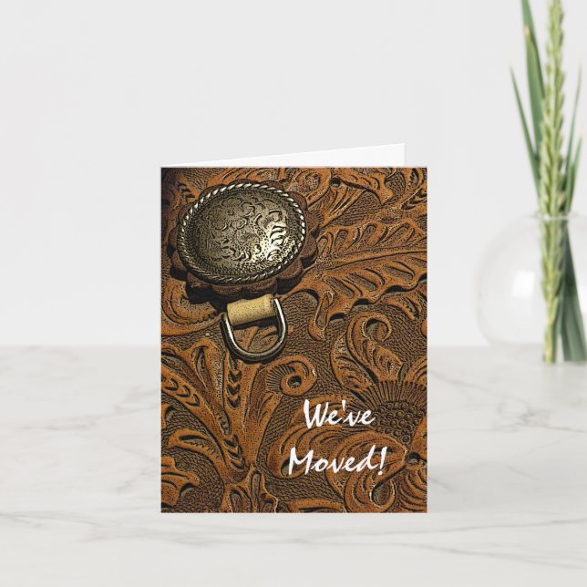 Western Horse Saddle Change of Address Announcement (Front)