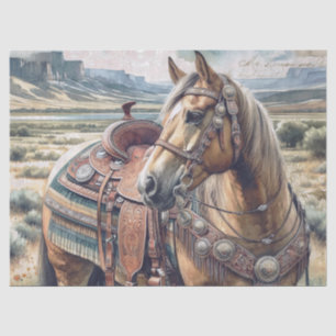 Western Horse Saddled Tissue Paper