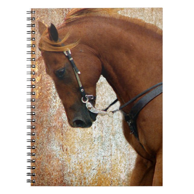 Western Horse Sorrel Grunge Spiral Notebook (Front)