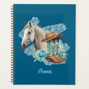 Western Horse Spiral Planner- Navy Planner