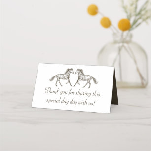Western Horse Wedding Thank You Country Brown Place Card