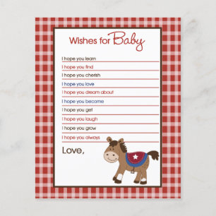 Western Horse Wishes For Baby Advice Cards