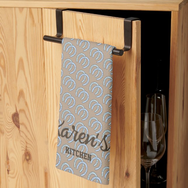 Western Horseshoe Personalised Kitchen Towel (Thirds Fold)