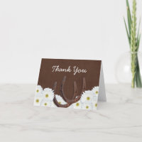 Western Horseshoes and Daisies Thank You