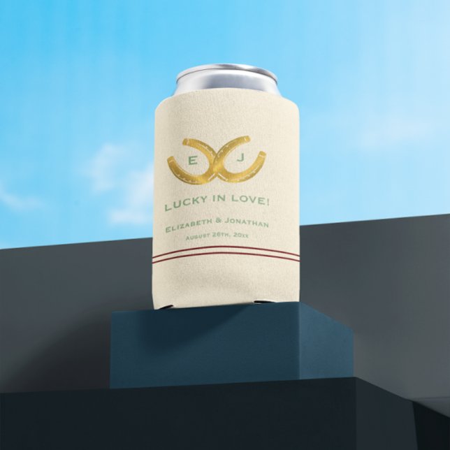 Western Horseshoes Wedding Can Cooler (Creator Uploaded)