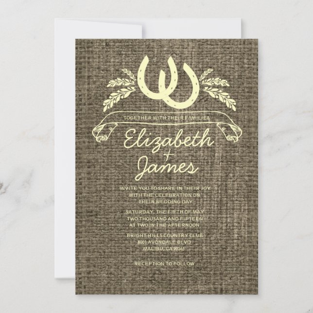 Western Horseshoes Wedding Invitations (Front)