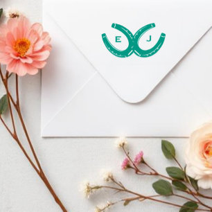 Western Horseshoes Wedding Self-inking Stamp
