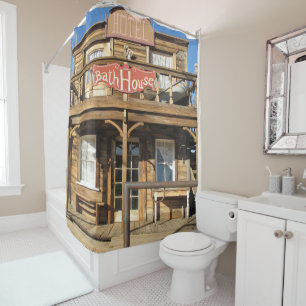 Western Hotel Bath House Western Town Shower Curtain
