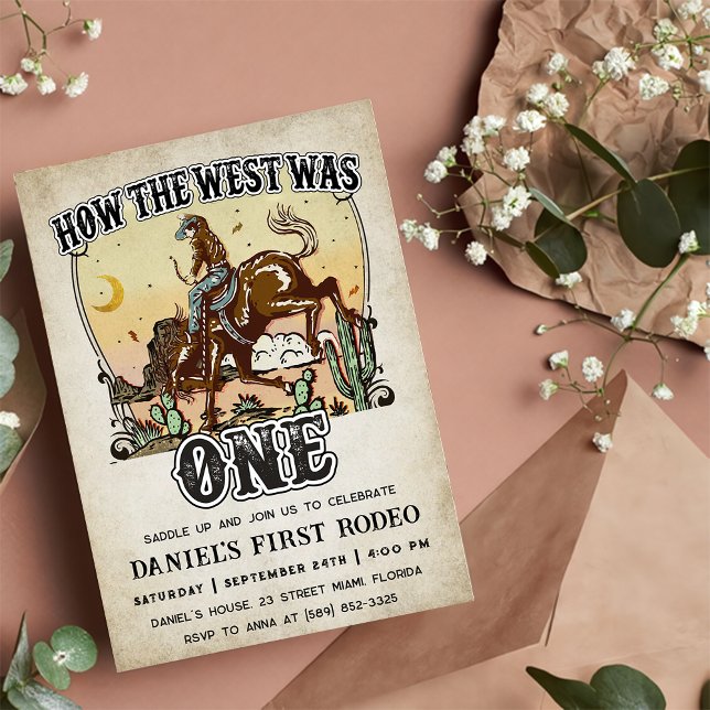 Western How The West Was One 1st Birthday Invitation (Creator Uploaded)