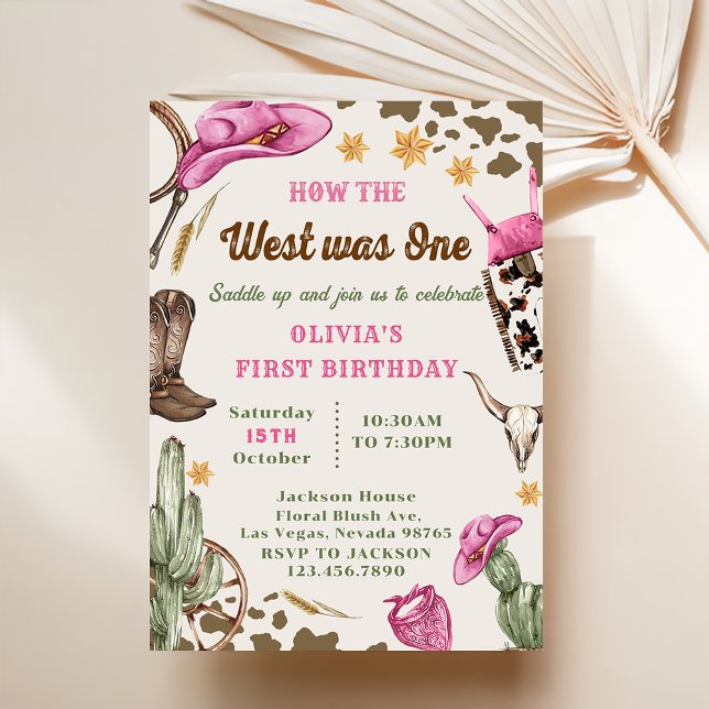 Western How The West Was One Rodeo 1st Birthday  Invitation (Creator Uploaded)