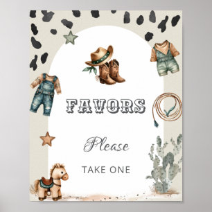 Western Howdy Baby Cowboy Baby Shower Favors Sign