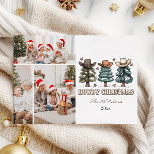 Western Howdy Christmas 3 photo Holiday Card