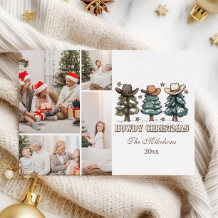 Western Howdy Christmas 4 photo Holiday Card
