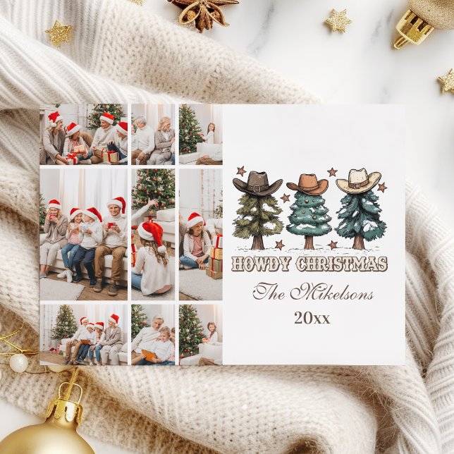  Western Howdy Christmas 9 photo Holiday Card (Creator Uploaded)