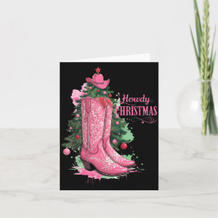 Western , Howdy Christmas And Tree, Nk Cowboy Boot Card