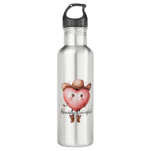Western Howdy Cowgirl Heart 710 Ml Water Bottle