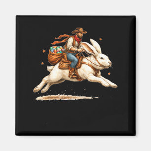 Western Howdy Easter Day Cowboy Riding Easter Magnet