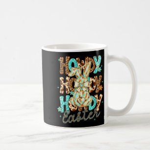 Western howdy easter day cowgirl leopard bunny coffee mug