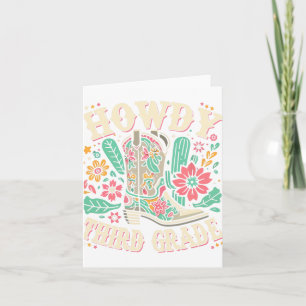 Western Howdy Third Grade Back To School 3rd Grade Card