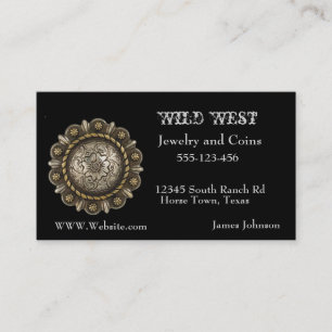 Western Jewellery Concho Print Business Card