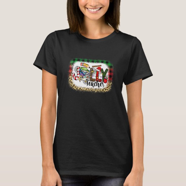 Western Jolly Teacher Christmas Merry Xmas Teacher T-Shirt (Front)