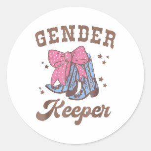 Western Keeper Of The Gender Cowboy Boots Gender R Classic Round Sticker