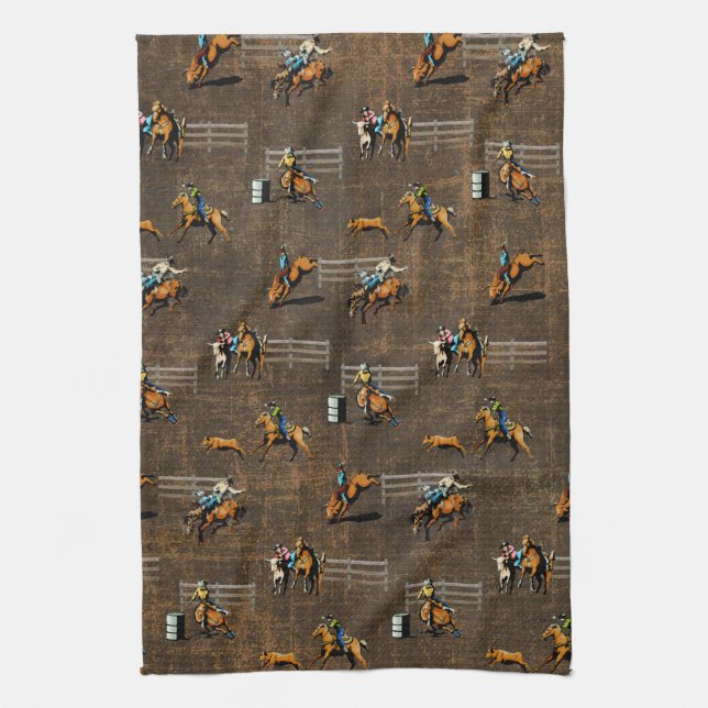 Western Kitchen Towel Rodeo Design (Vertical)