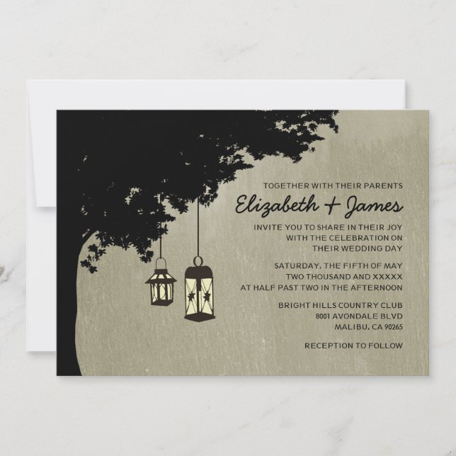 Western Lanterns Wedding Invitations (Front)