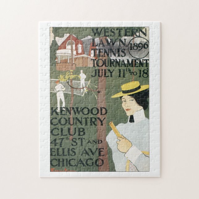 Western Lawn Tennis Tournament Vintage Travel Jigsaw Puzzle (Vertical)