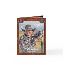 Western Leather Cowboy Photo Graduation Invitation