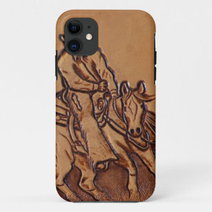 Western leather horseback Riding Rodeo Cowboy Case-Mate iPhone Case