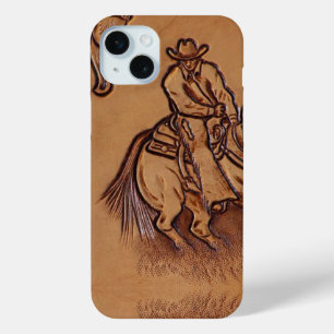 Western leather horseback Riding Rodeo Cowboy iPhone 15 Mini Case