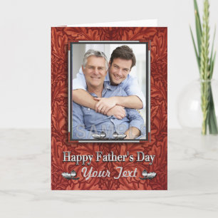 Western Leather Silver Father’s Day Custom Photo Card