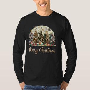 Western Leopard Christmas Tree Merry Christmas T-Shirt
