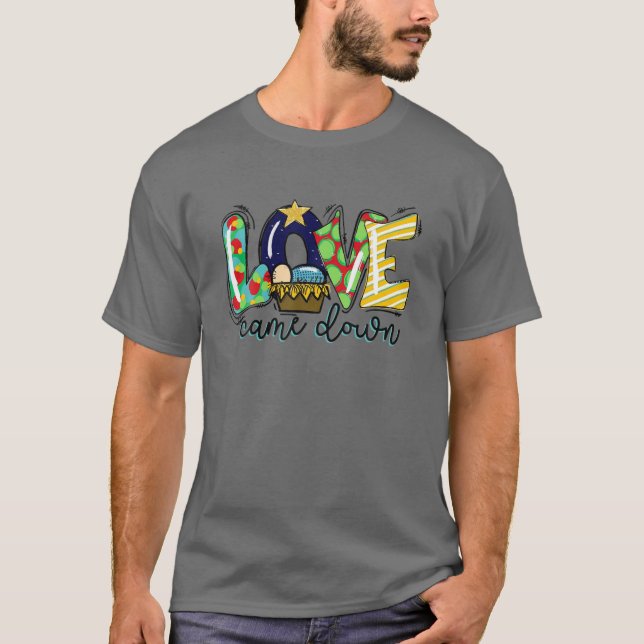 Western Leopard Cowhide Love Came Down T-Shirt (Front)