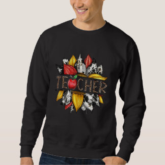 Western Leopard Sunflower Teacher Back To School Sweatshirt