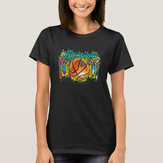 Western Leopard Turquoise Basketball Mum T-Shirt
