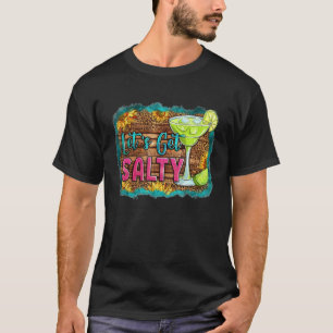 Western Let's Get Salty Margarita Leopard Sunflowe T-Shirt