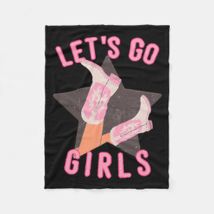 Western Lets Go Girls Bridal Bachelorette Party Fleece Blanket