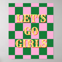 Western,Let's Go Girls Poster, Girl Power Wall Art