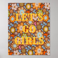 Western,Let's Go Girls Poster, Girl Power Wall Art