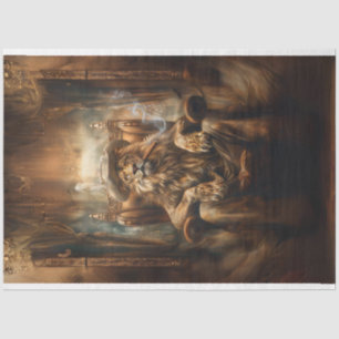 Western Lion in Kings Chair Decoupage Tissue Paper