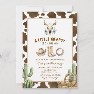 Western Little Cowboy Baby Shower Invitation