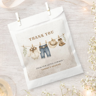 Western Little Cowboy Clothesline Baby Shower Favour Bags