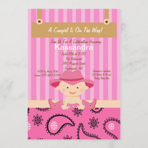 Western Little Cowgirl Baby Shower Invitation